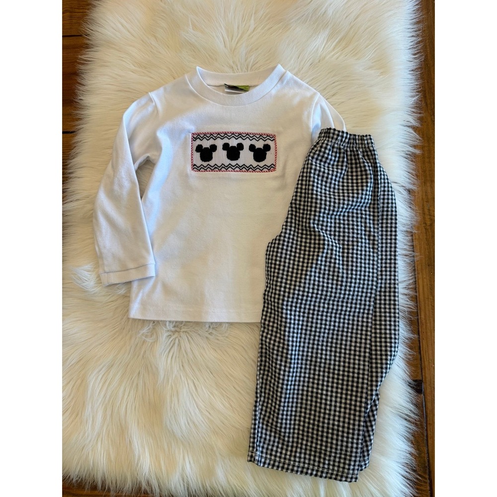 Stellybelly Mickey smocked 2 piece pant set size 2